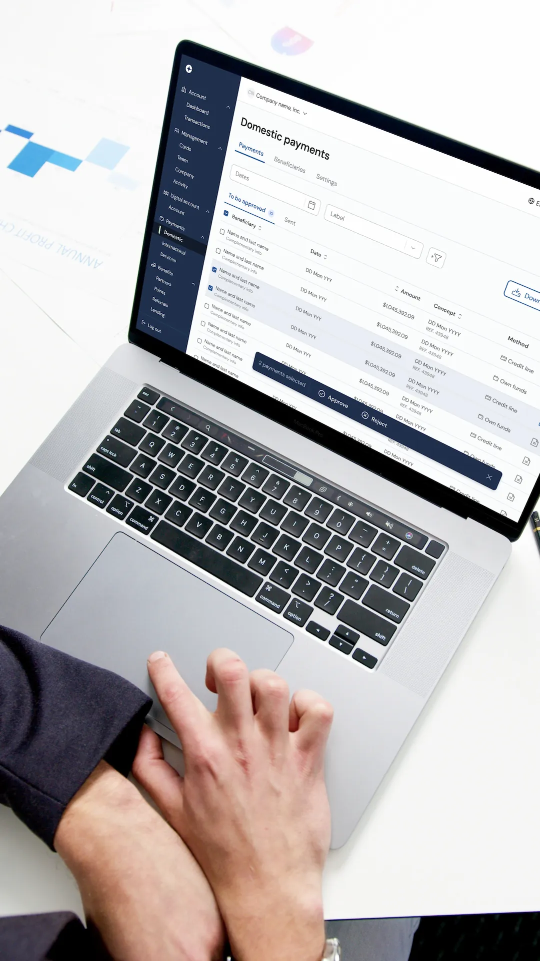 Clara supplier payments on a laptop
